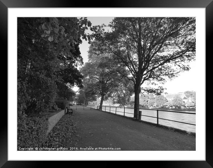 Black & White Path Framed Mounted Print by christopher griffiths
