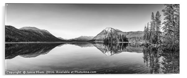 Lake Wenatchee in Washington State. Acrylic by Jamie Pham