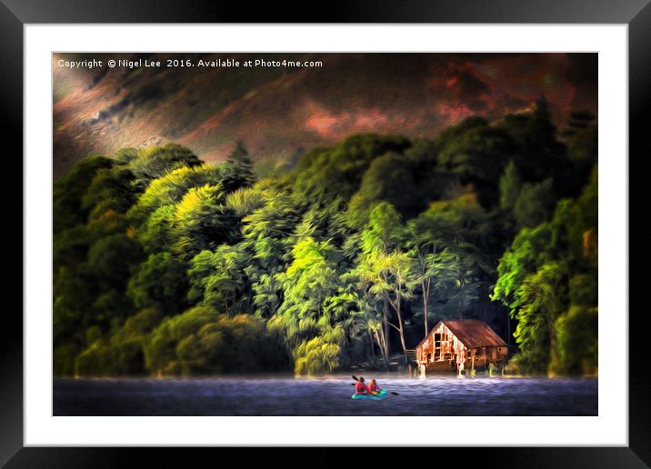Derwent Water Boat House Framed Mounted Print by Nigel Lee