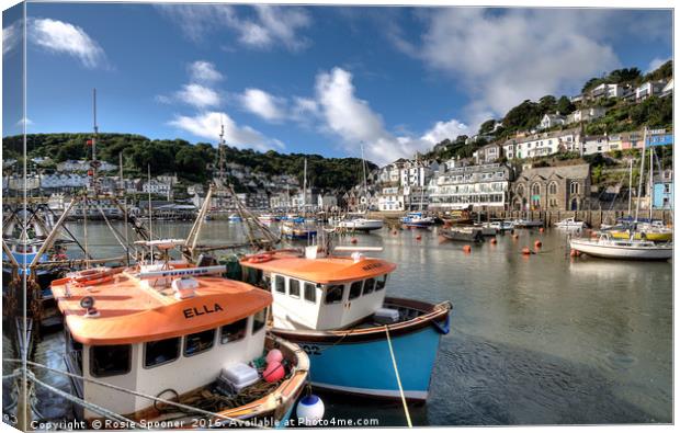 Fishing boats moored on The River Looe  Canvas Print by Rosie Spooner