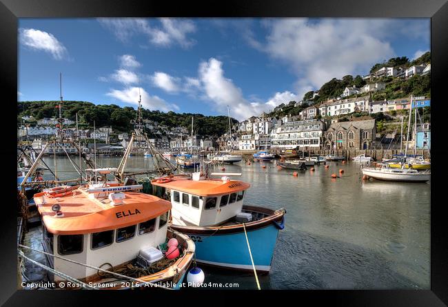 Fishing boats moored on The River Looe  Framed Print by Rosie Spooner