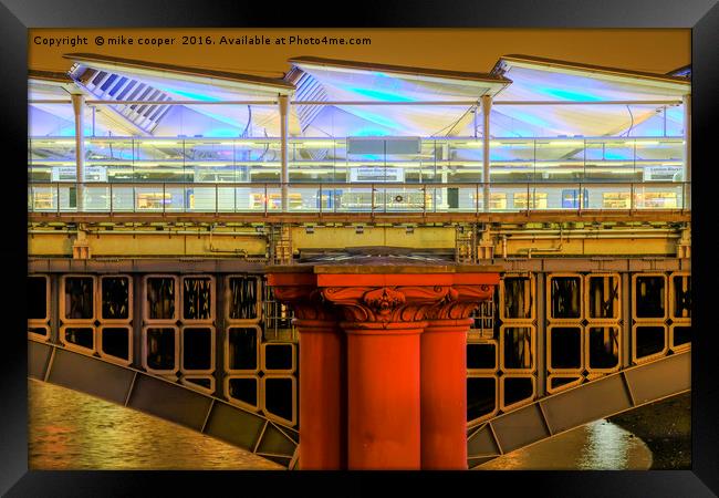 Blackfriars bridge old and new Framed Print by mike cooper