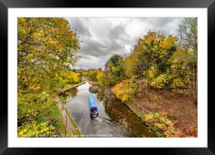 Chirk Aqueduct Autumn Framed Mounted Print by Adrian Evans