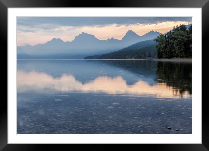Early Morning at Lake McDonald - Glacier NP Framed Mounted Print by Belinda Greb