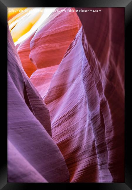 Colours in the rocks of Lower Antelope Canyon Framed Print by Steve Hughes