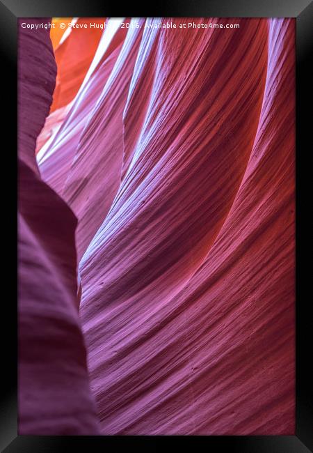 Colourful rocks of Lower Antelope Canyon Framed Print by Steve Hughes