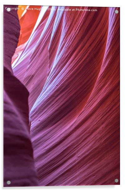Colourful rocks of Lower Antelope Canyon Acrylic by Steve Hughes