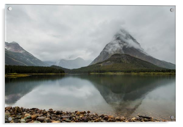 Reflection of Mountains - Glacier NP Acrylic by Belinda Greb