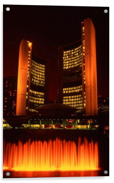 Toronto City Hall Acrylic by Alfredo Bustos