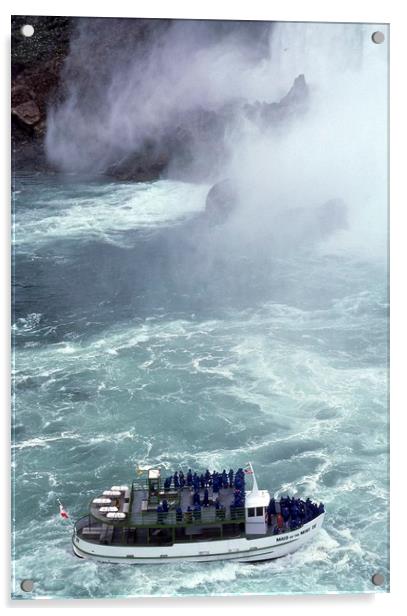 Niagara Falls, tourist boat, Ontario, Canada Acrylic by Alfredo Bustos