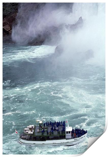 Niagara Falls, tourist boat, Ontario, Canada Print by Alfredo Bustos