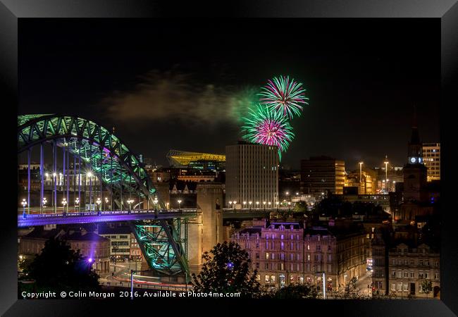 Tyne Fireworks Framed Print by Colin Morgan