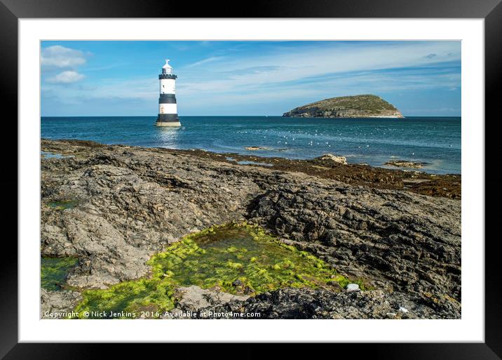Penmon Lighthouse off the Coast of Anglesey Framed Mounted Print by Nick Jenkins