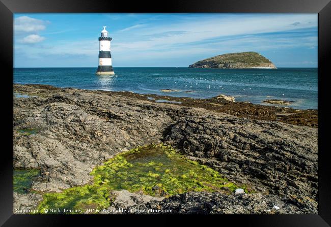 Penmon Lighthouse off the Coast of Anglesey Framed Print by Nick Jenkins