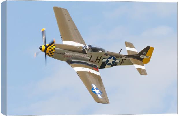 North American P51D Mustang LH-F, Jamie. Canvas Print by Steve de Roeck