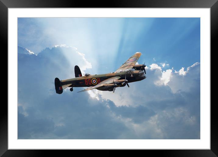 Lancaster Sun Rays Framed Mounted Print by J Biggadike