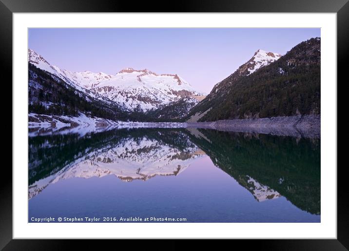 Dawn at Lac D'Oredon Framed Mounted Print by Stephen Taylor