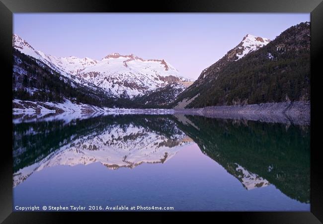 Dawn at Lac D'Oredon Framed Print by Stephen Taylor