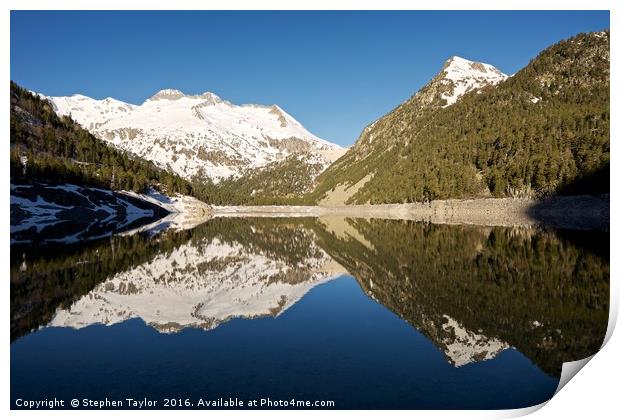 Reflections of the Pyrenees Print by Stephen Taylor