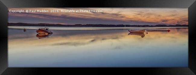 Lakeside tranquility Framed Print by Paul Madden