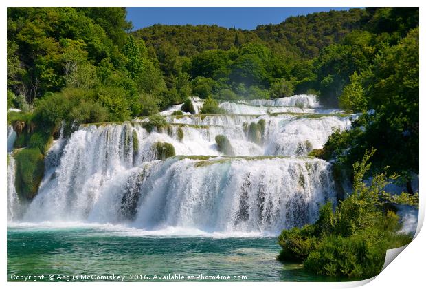 Krka waterfalls Croatia Print by Angus McComiskey