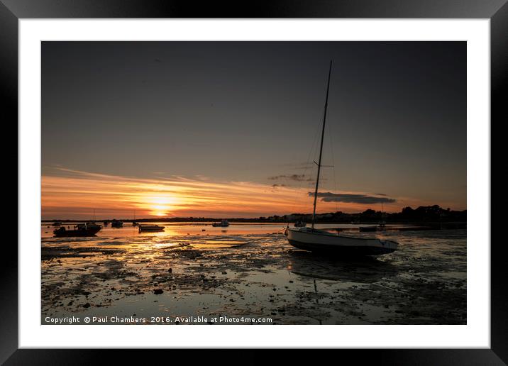 Majestic Sunset over Christchurch Harbour Framed Mounted Print by Paul Chambers