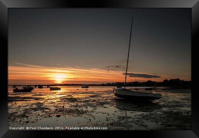 Majestic Sunset over Christchurch Harbour Framed Print by Paul Chambers