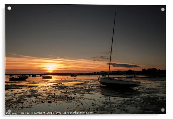 Majestic Sunset over Christchurch Harbour Acrylic by Paul Chambers