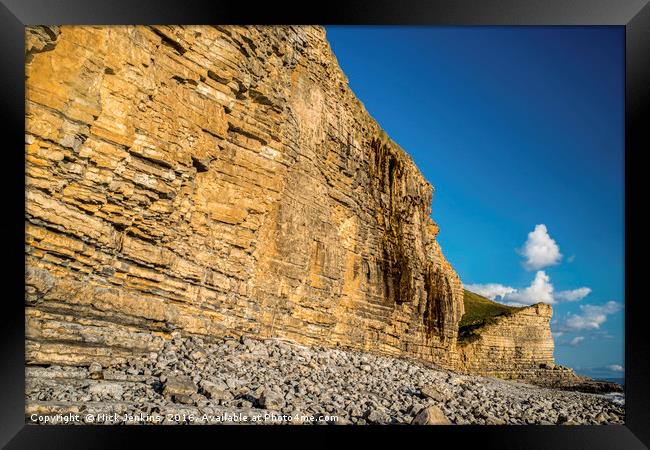 Glamorgan Heritage Coast Cliffs at Cwm Nash Beach  Framed Print by Nick Jenkins