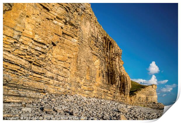 Glamorgan Heritage Coast Cliffs at Cwm Nash Beach  Print by Nick Jenkins