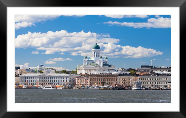 Helsinki Cathedral and Market Square Framed Mounted Print by Johannes Valkama