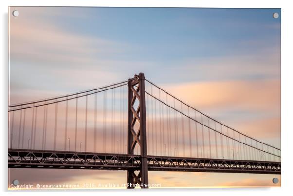Bay Bridge at Sunset Acrylic by jonathan nguyen