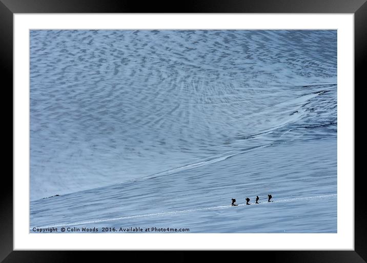 Climbers on a Glacier Framed Mounted Print by Colin Woods