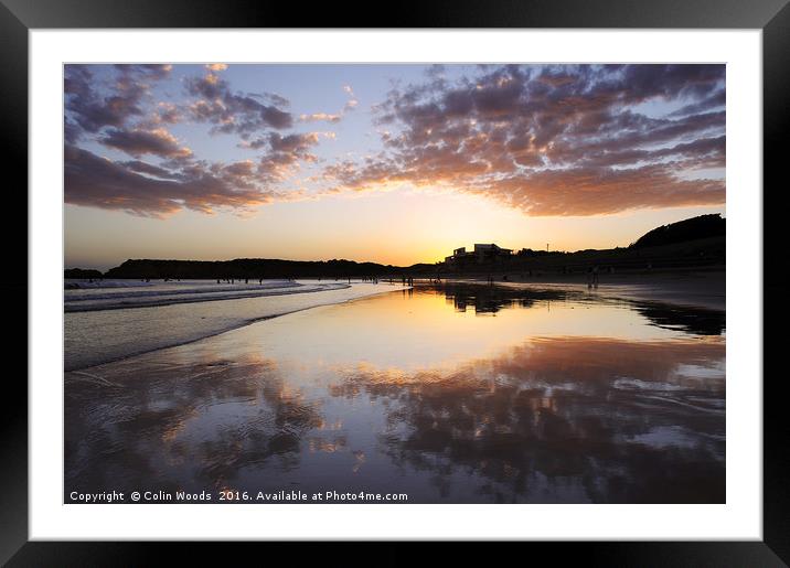Sunset on Torquay Beach, Australia Framed Mounted Print by Colin Woods