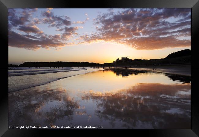 Sunset on Torquay Beach, Australia Framed Print by Colin Woods