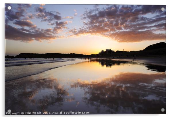 Sunset on Torquay Beach, Australia Acrylic by Colin Woods