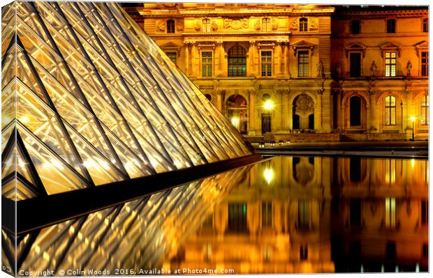The Louvre at Night Canvas Print by Colin Woods