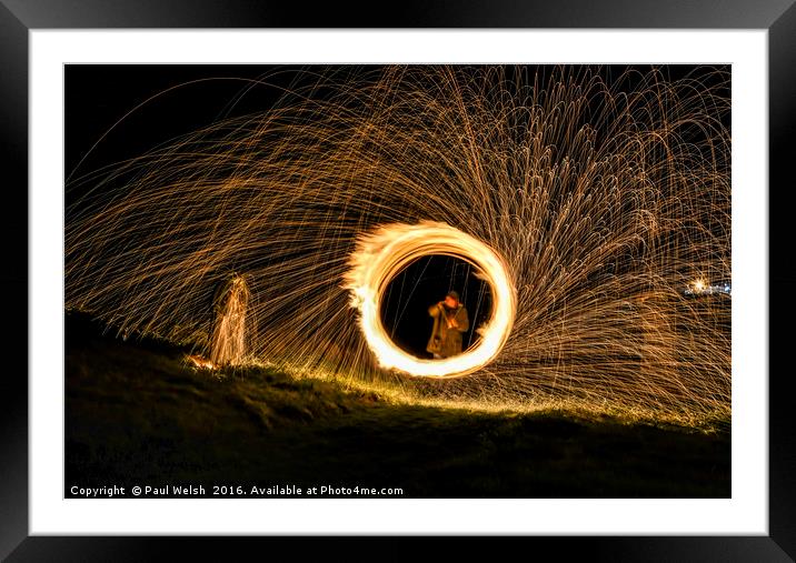 Graveyard Fire Spin Framed Mounted Print by Paul Welsh