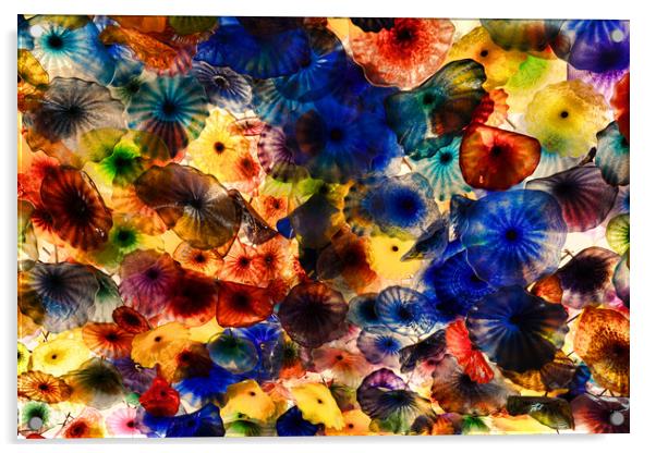 Glass Flowers Acrylic by Ann McGrath