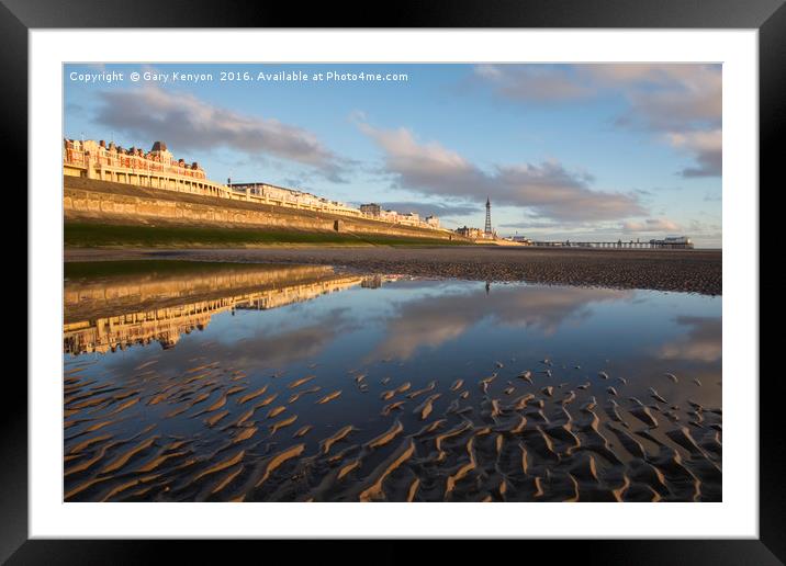 Down On The Beach At Blackpool One Evening Framed Mounted Print by Gary Kenyon