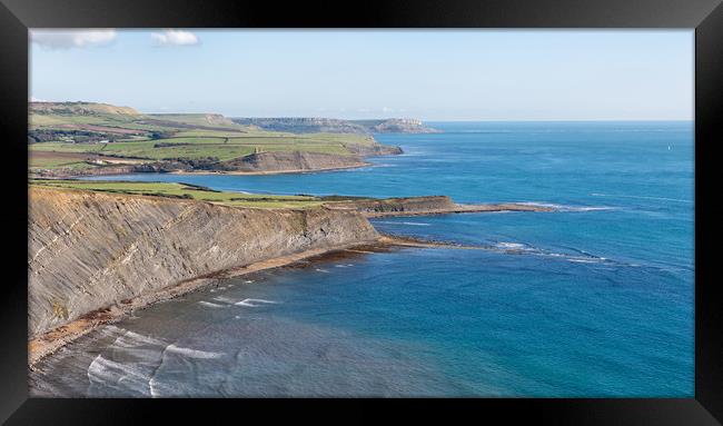 View From Gad Cliff.  Framed Print by Mark Godden