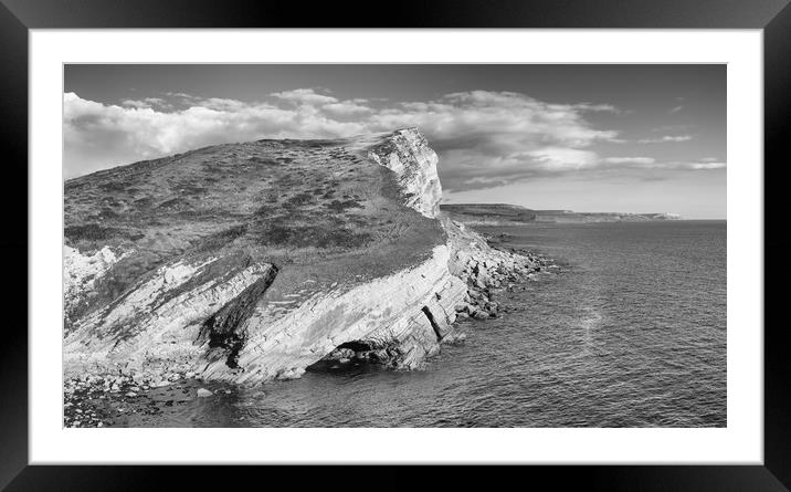 Gad Cliff.  Framed Mounted Print by Mark Godden
