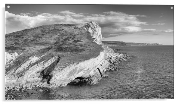 Gad Cliff.  Acrylic by Mark Godden