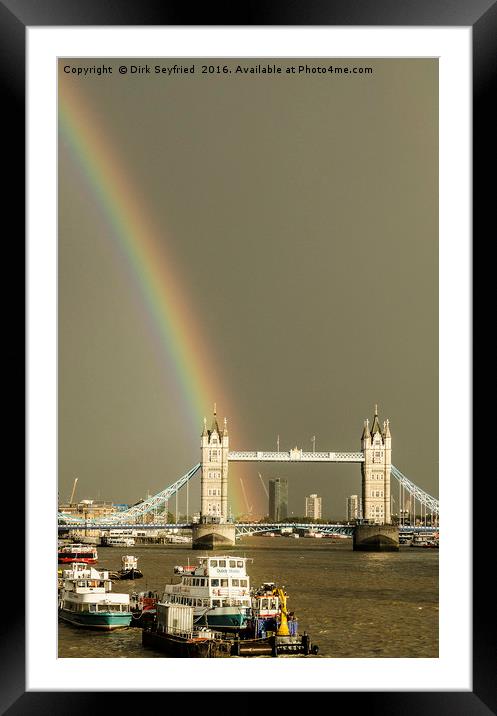 Rainbow over Tower Bridge, London Framed Mounted Print by Dirk Seyfried