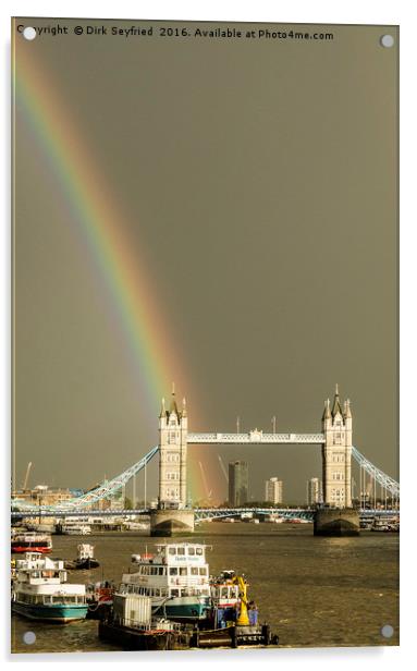 Rainbow over Tower Bridge, London Acrylic by Dirk Seyfried