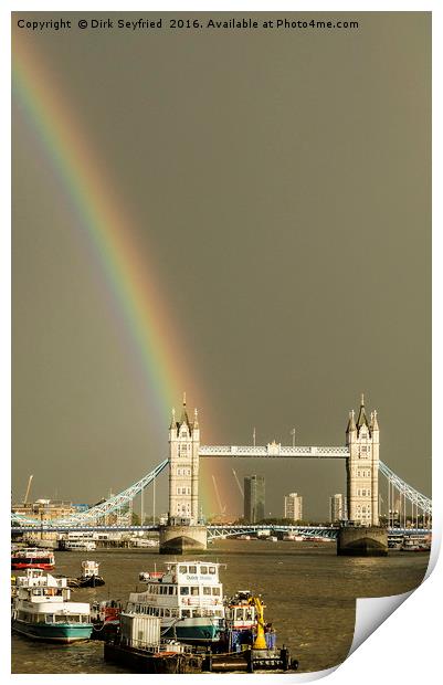 Rainbow over Tower Bridge, London Print by Dirk Seyfried