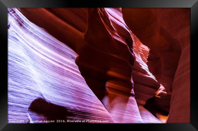 Under The Canyon Light Framed Print by jonathan nguyen