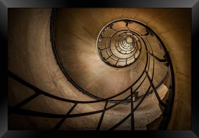 Spiral stairs - Arc de Triomphe Framed Print by Martin Williams