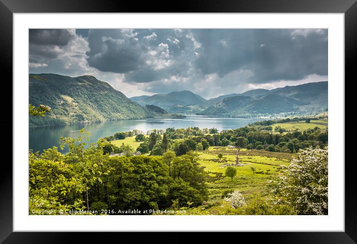 Ullswater and Glenridding from Gowbarrow Fell Framed Mounted Print by Colin Morgan