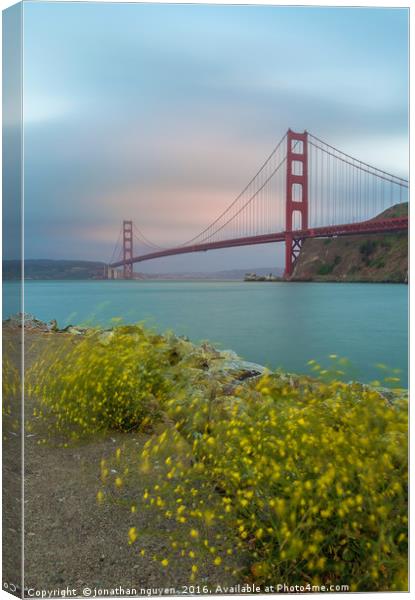 Wind, Fog and the Bay Canvas Print by jonathan nguyen